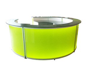 Leuchttheke Rundtheke Rio weiß